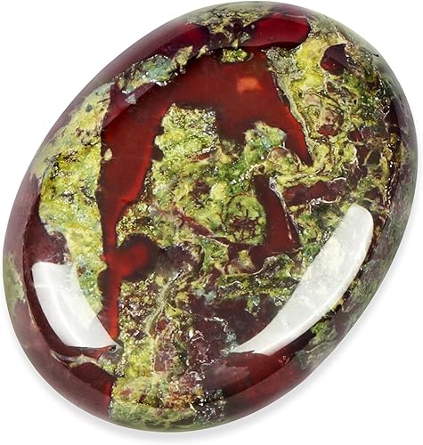 Piedra de palma de cristal, piedra de sangre de dragón ovalada para el pulgar, cristales curativos de chakras pulidos, reiki para ansiedad y estrés,