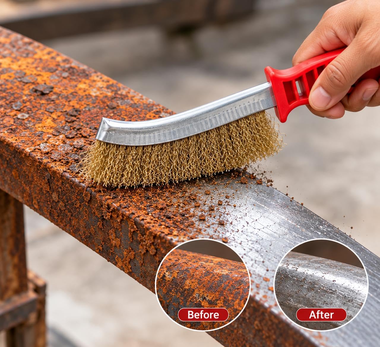 Multi-Purpose Stainless Steel Wire Brush with Long Handle for Cleaning Rust and Paint Remover Brush | Wire Brush for Cleaning Metal - Pack of 1 — Amazon image 7