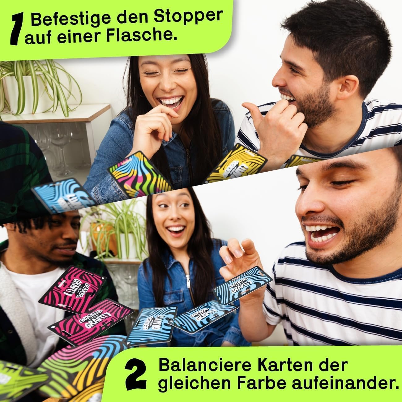 Big Potato Cards vs Gravity: Kannst du die Schwerkraft überwinden? Das perfekte Karten-Balancierspiel für die Kneipe oder zu Hause. Urkomischer Spaß für 2-8 Spieler (Mit Dosenadapter und Reisetasche)