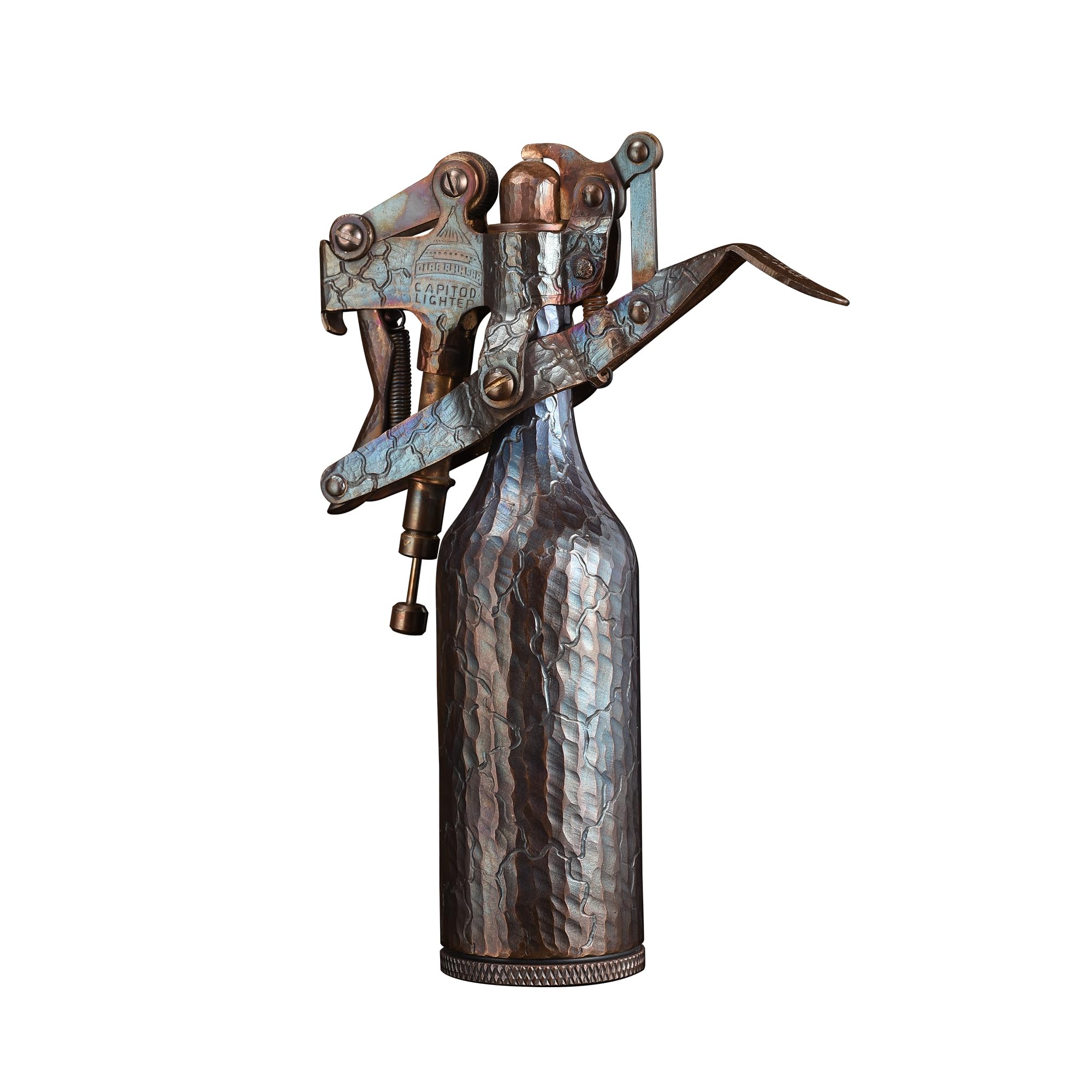 Hand Carved Vintage Classic Soft-Flame Brass Kerosene Table Lighter Refillable Fluid Lighters Long-Lasting Unique Complex Antique Collectible Luxury