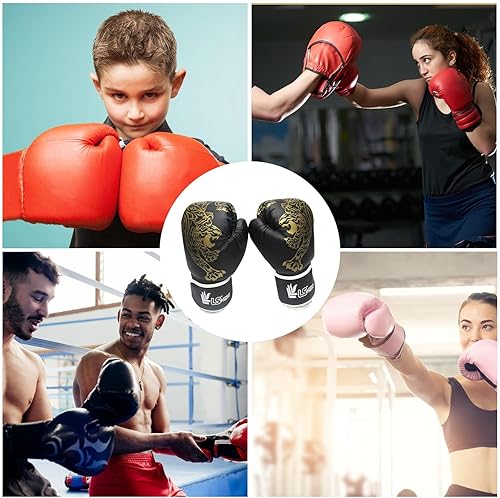 Miniatura 6 de Guantes de combate de tigre  Equipo de entrenamiento para adultos, guantes de boxeo juveniles, protector de piel sintética duradera con acolchado