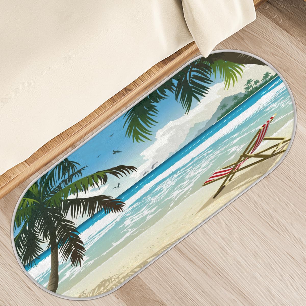 Tapis de plage antidérapant à poils longs absorbant et sécurisé pour salle de bain