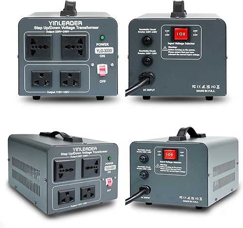 Miniatura 7 de Yinleader Convertidor de voltaje Transformador de 3000 W Convertidor de potencia subidaabajo 110-120V a 220-240V220-240V a 110-120V, con 2