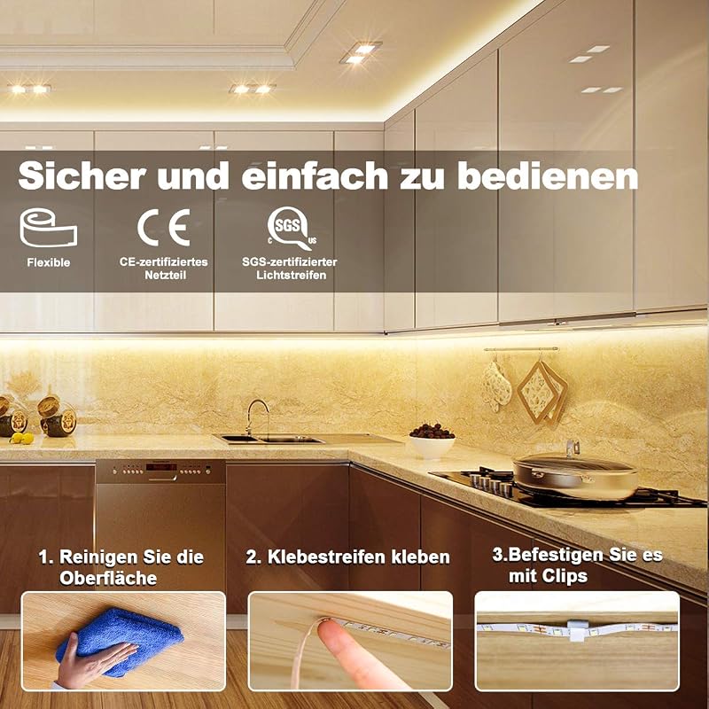 RGH LIGHTING 5M meleg fehér LED szalag dimmelhető távirányítóval, időzítő funkcióval