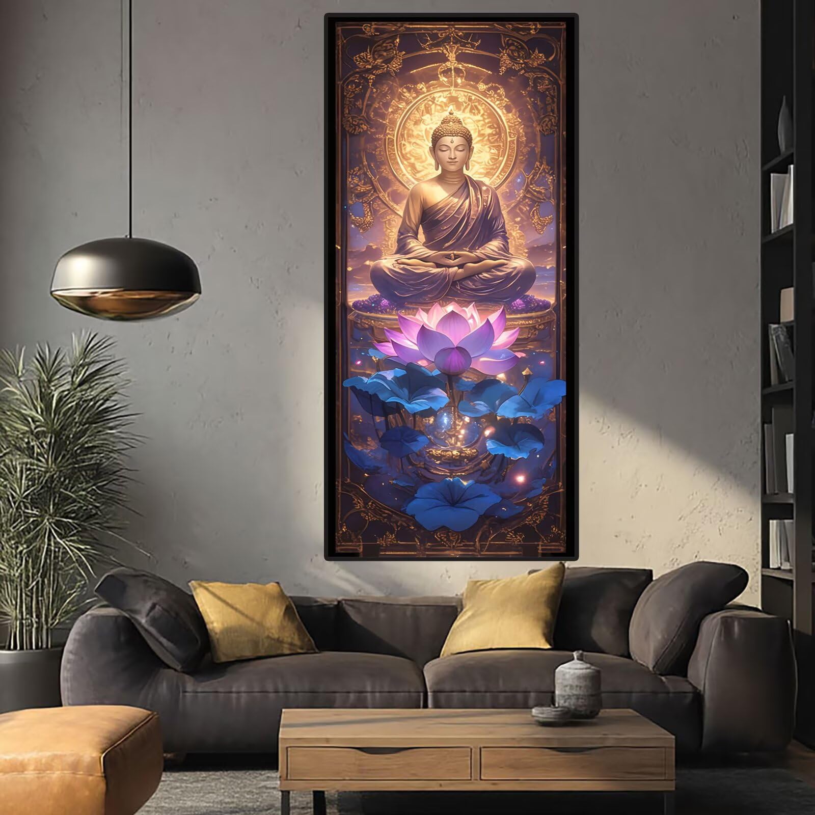 Lotus Diamond Art Buddha Diamond Painting Arts and Crafts dla dorosłych, zestawy do malowania diamentami 5D, dorosłych, Crysta, haft krzyżykowy, zestaw do haftowania dla początkujących, dekoracja