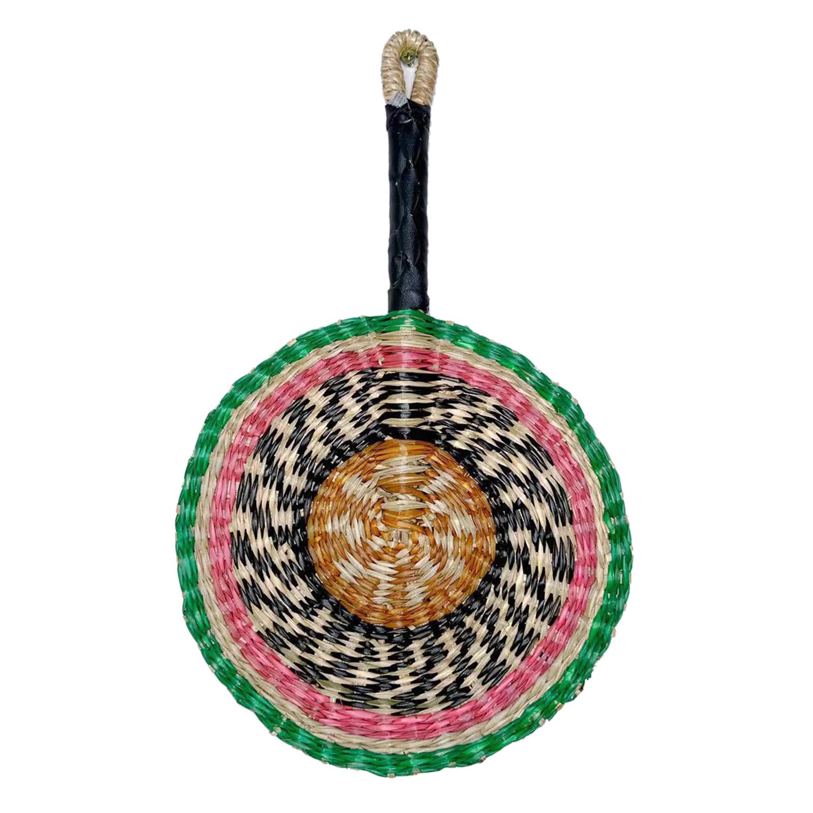 Tsophreniq Woven Straw Hand Fan Weaving Colorful Handhelds for Summertime Cooling Supplies Home Wall Decorations Straw Handhelds
