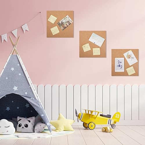 Miniatura 6 de Paquete de 10 tablones de anuncios de corcho de 12 x 12 pulgadas - 12 pulgada de grosor, azulejos de corcho autoadhesivos sin marco, decoración de