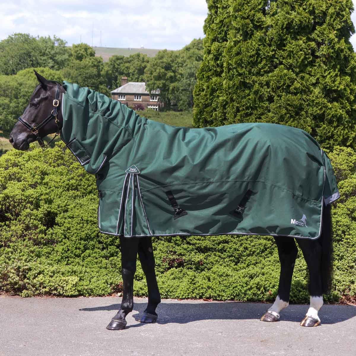 Fieldmasta 220g Mediumweight Combo Neck Turnout Rug – Waterproof, Breathable, 1200D Ripstop, Darted Dome Neck, Memory Foam Wither Pad