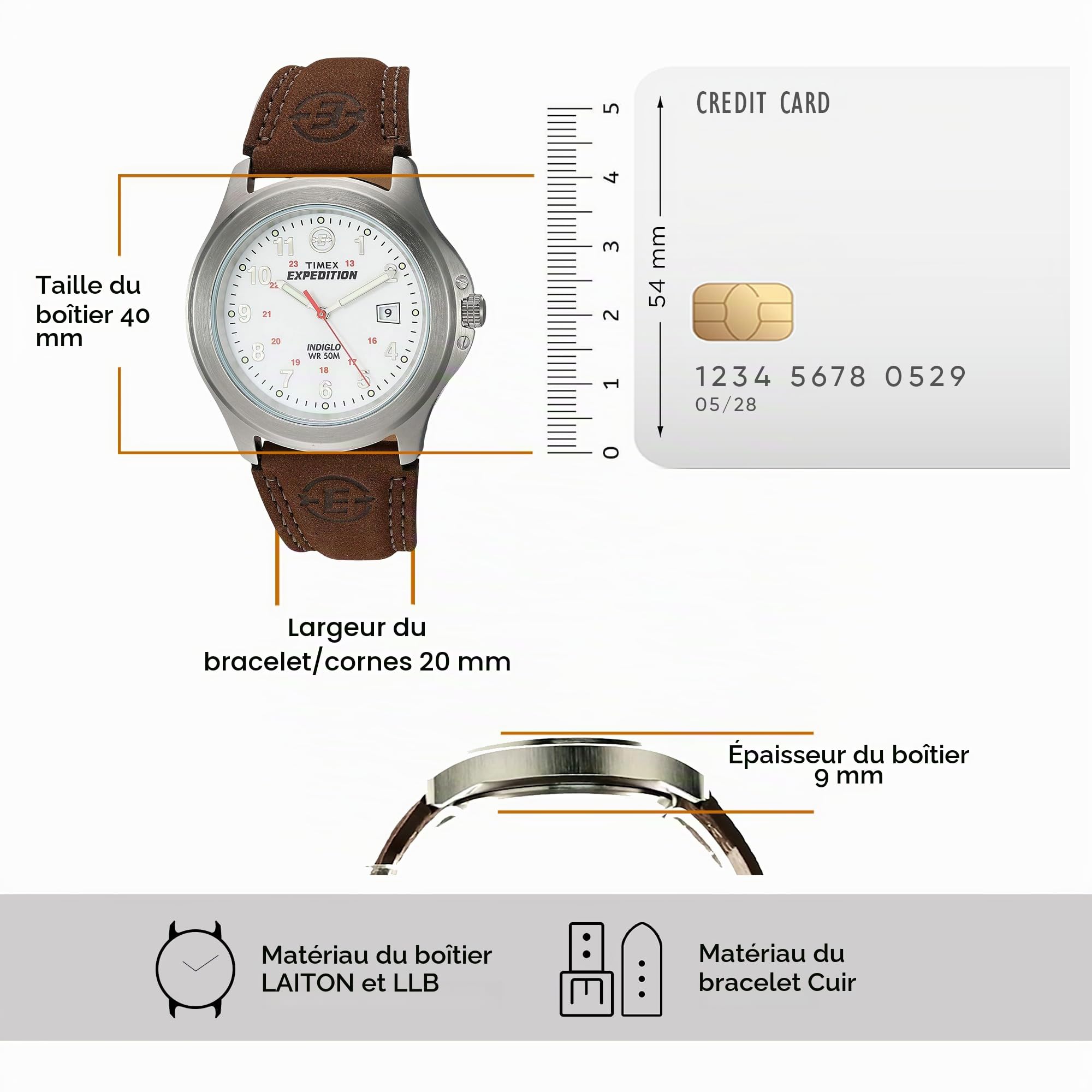 Timex Montre à Quartz pour Homme avec Bracelet en métal T40091