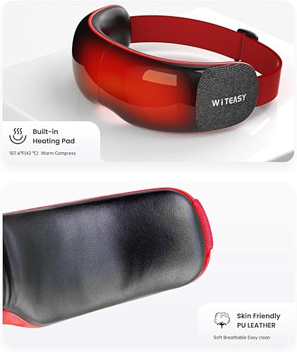 Miniatura 6 de Masajeador de ojos con calor y compresión, relaja los ojos secos, fatiga ocular, máscara de masaje de ojos calentada con música para migraña, reduce