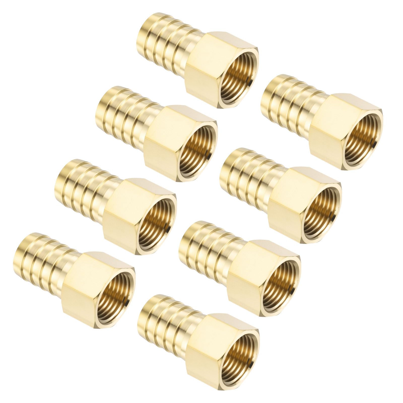 8 raccordi in ottone per tubo flessibile da 1,9 cm a 1,3 cm NPT | Connettore adattatore per macchine domestiche, vasche da bagno e sistemi di irrigazione