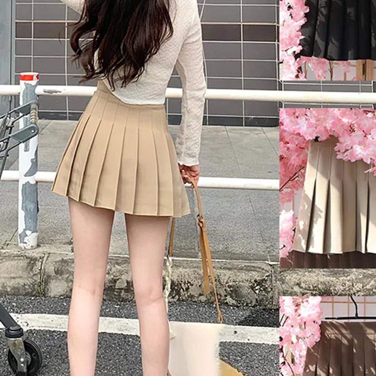 Gonna A Pieghe da Donna A Vita Alta Abiti Estivi Minigonna in Stile Coreano