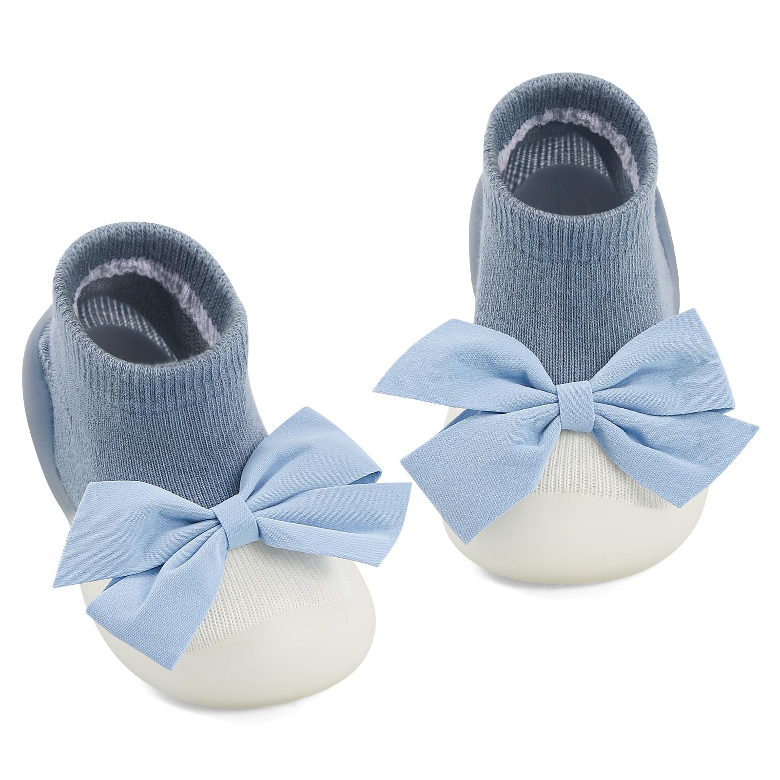 MK MATT KEELY Baby Girl Shoes with Bow Toddlers Sock Shoes Baby Barefoot Trainers Anti Slip Pre Walkers Shoes — view 8