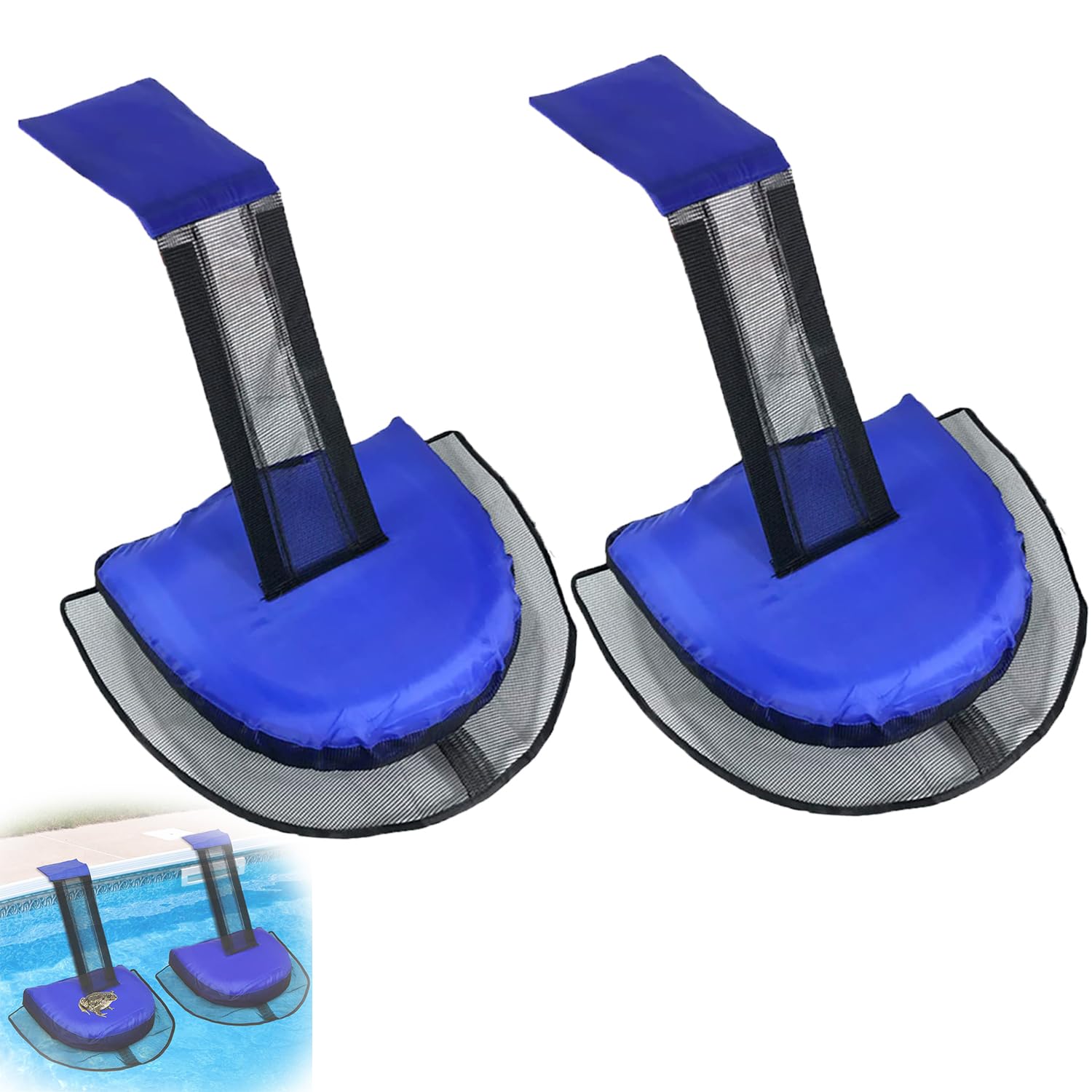 2 Piezas Rampa de Escape de Animales para Piscina, Almohadilla De Escalera De Escape Inflable, Rampas de Escape para Mascotas, Para Salvar Ranas y Todos Animales Pequeños Que Ingresan Piscina (2)
