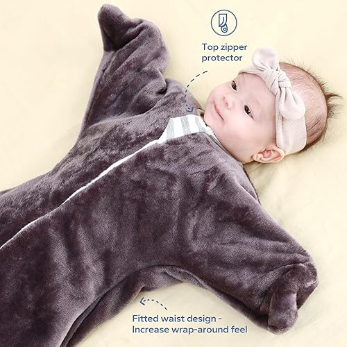Miniatura 3 de ZIGJOY Shark-Fin - Manta de transición  Saco de dormir de transición de forro polar de 2.0 tog para 6 a 9 meses, manta de felpa cálida para bebé con