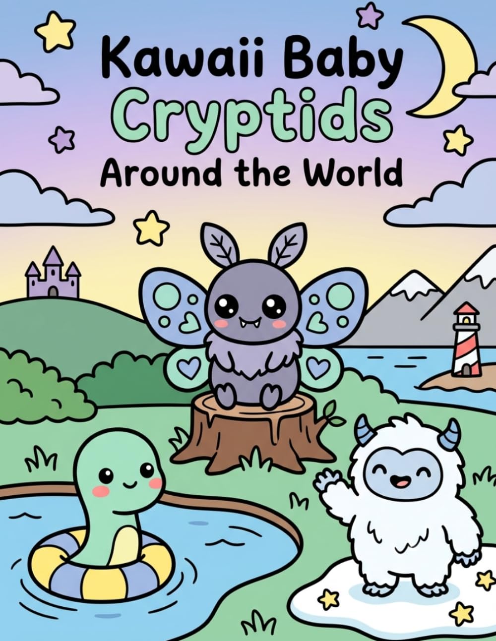 Kawaii Baby Cryptids Around the World: Cute Mythical Creatures Colouring Book for Kids
