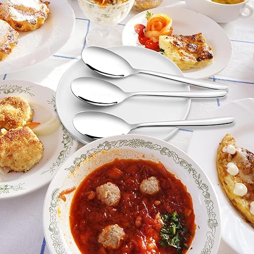 Miniatura 5 de 8 cucharas grandes para servir bufés, cucharas de servir de acero inoxidable