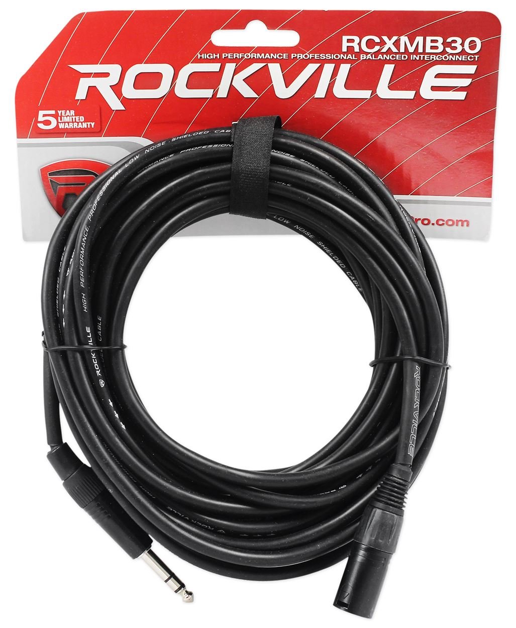 8 Cavi Bilanciati Rockville RCXMB1.5BL Blu, 1,5 Piedi, Da XLR Maschio A TRS 1/4&Prime; Maschio, Per Audio Professionale