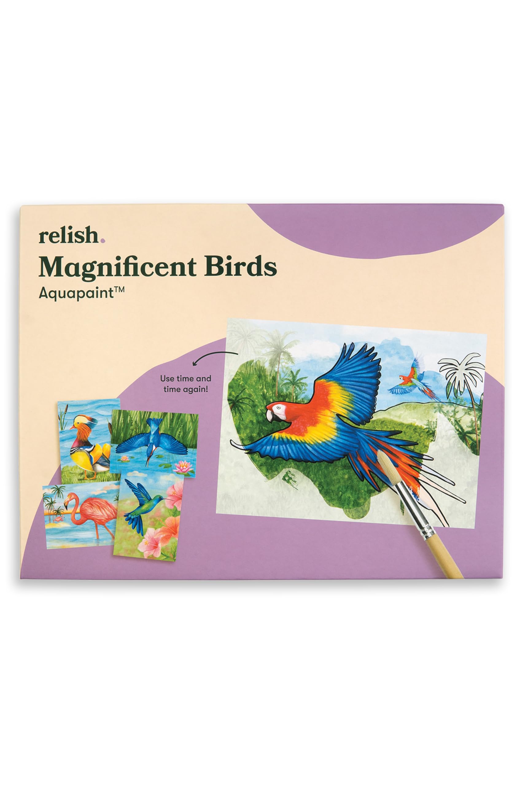 Relish - Dementia Aquapaints Activities - Pack of 5 Reusable Water Painting Toys, Magnificent Birds, Alzheimer’s Products & Gifts for Elderly/Seniors