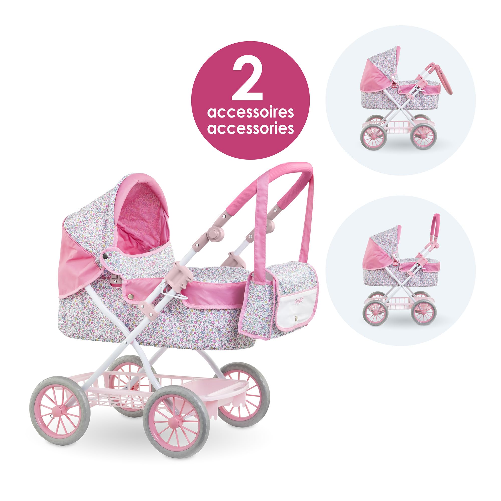 Corolle - Carrozzina floreale, accessorio, per poponi 36 cm, 42 cm e 52 cm, dai 3 anni, 9000141860