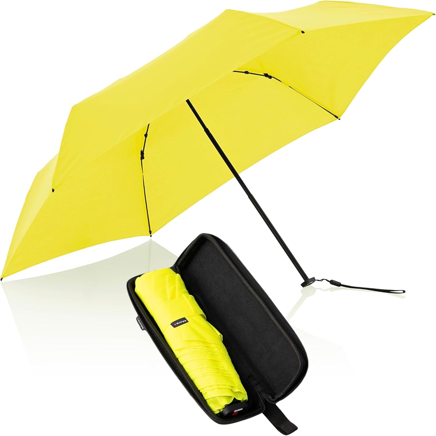 Knirps X4U My Clever Companion– 90cm Diameter Windproof Manual Open/Close Umbrella, Small and Compact Design for Travel and All Weather Protection, with Retractable Feature and Travel Case