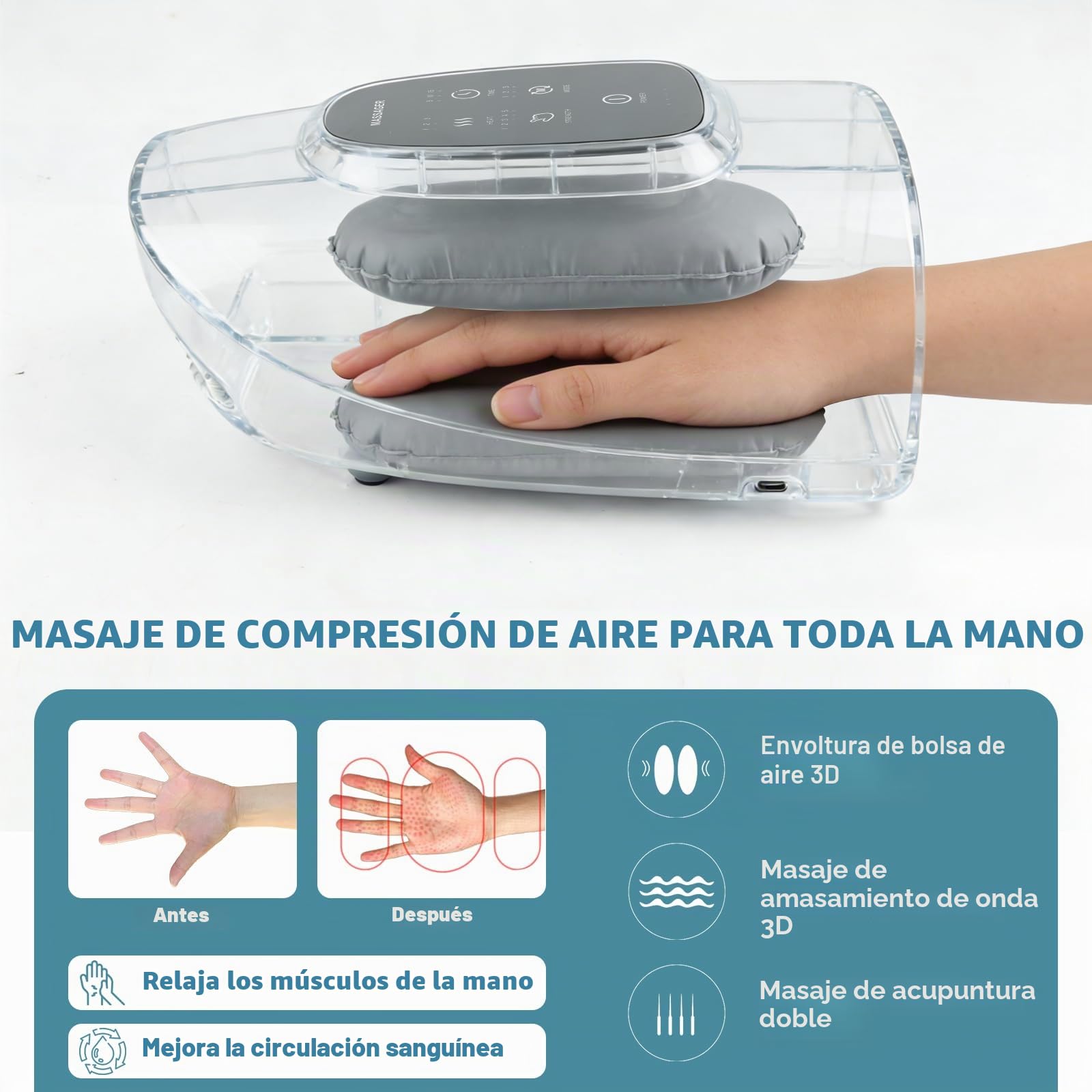 Masajeador de mano inteligente, masajeador eléctrico de mano