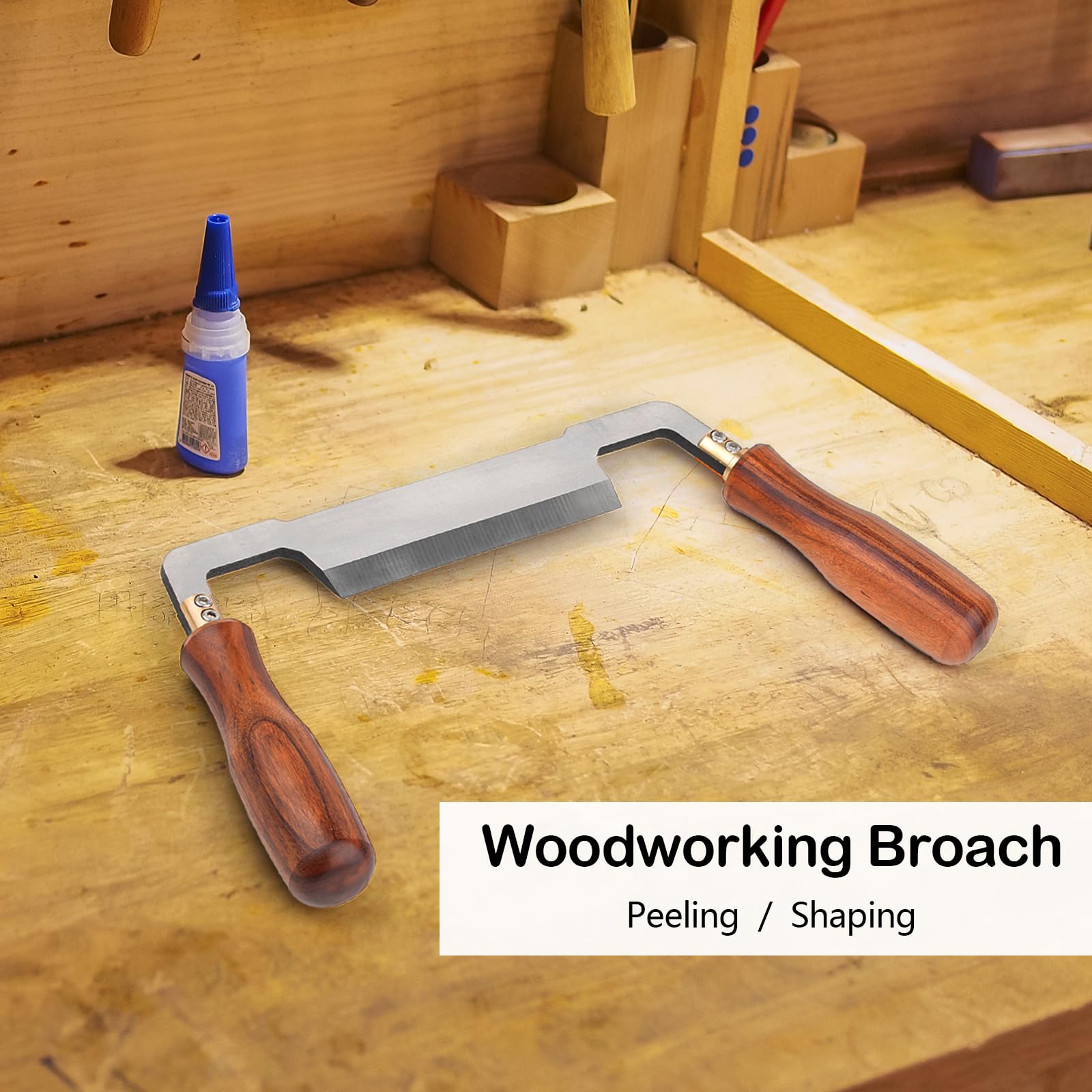 Couteau à Dessiner, Outil de Rasage de Tirage Outil de Rasage de Tirage D'écorçage à Couteau Incurvé/Droit pour Bûches D'élimination L'écorce Des Arbres