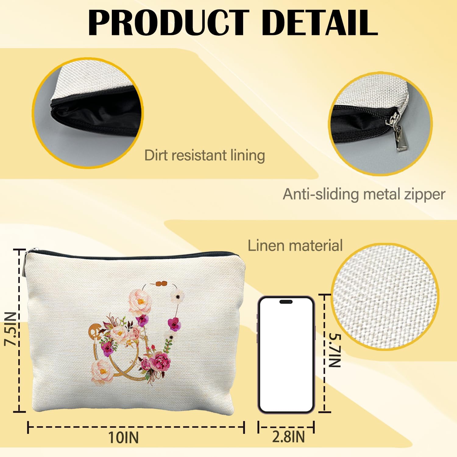 Nurse Doctor Appreciation Gifts Linen Makeup Bag for Women image 2
