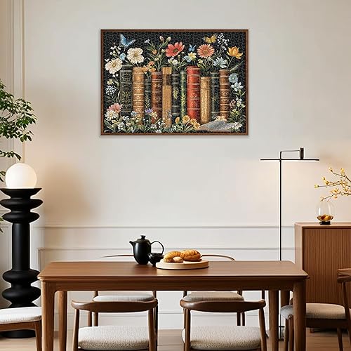 Miniatura 7 de crowm Rompecabezas de 1000 piezas para adultos, rompecabezas de libros, páginas de flores silvestres para amantes de los libros y las flores,