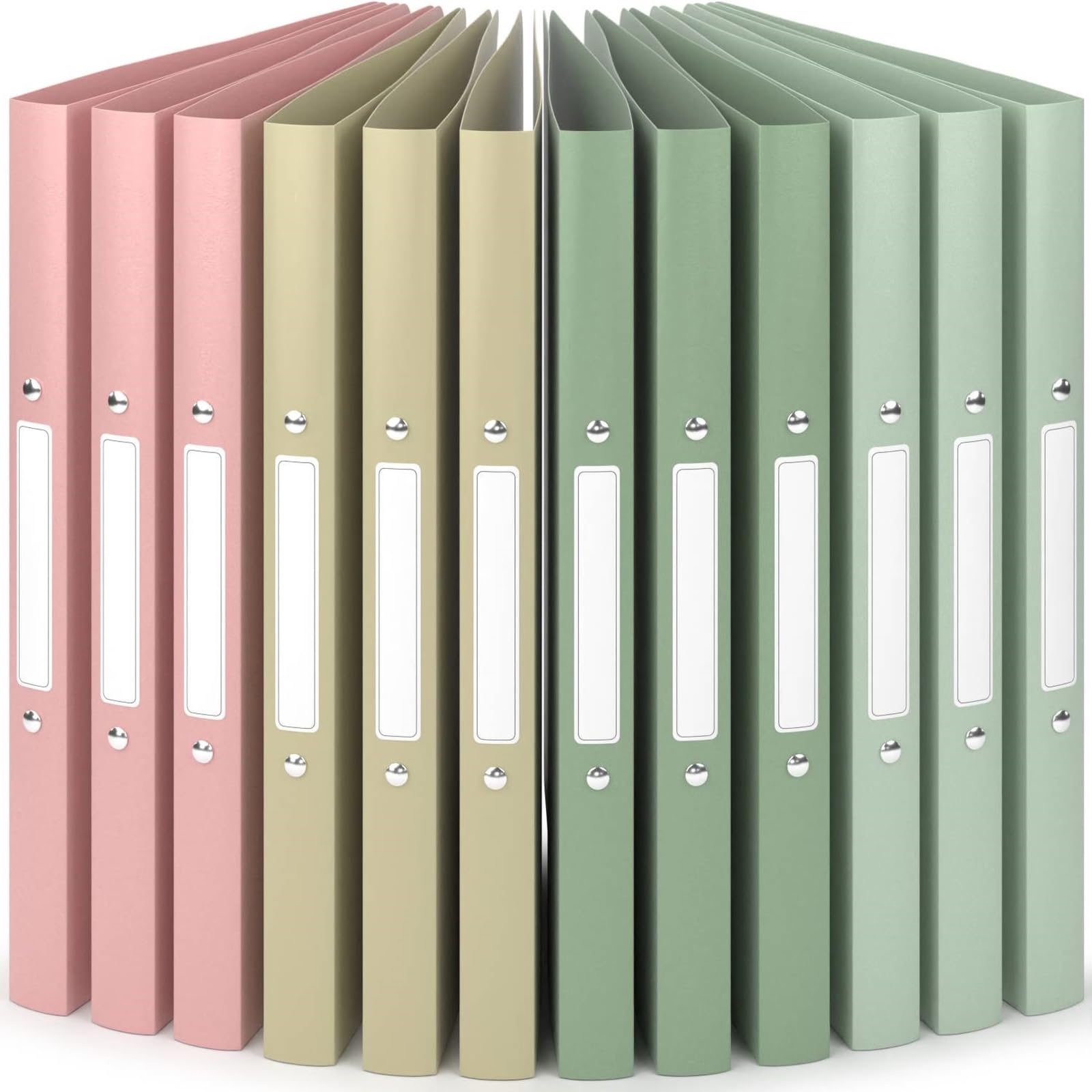ACROPAQ - 12 x Ringbuch A4 - Mit 2 Ringen, Mit Rückenetiketten, Rückenbreite 2,5 cm, Erde, Natur Farbkollektion - Ringhefter, Ringordner, Ordner A4 Schmal, Ringmappe A4, Schulordner