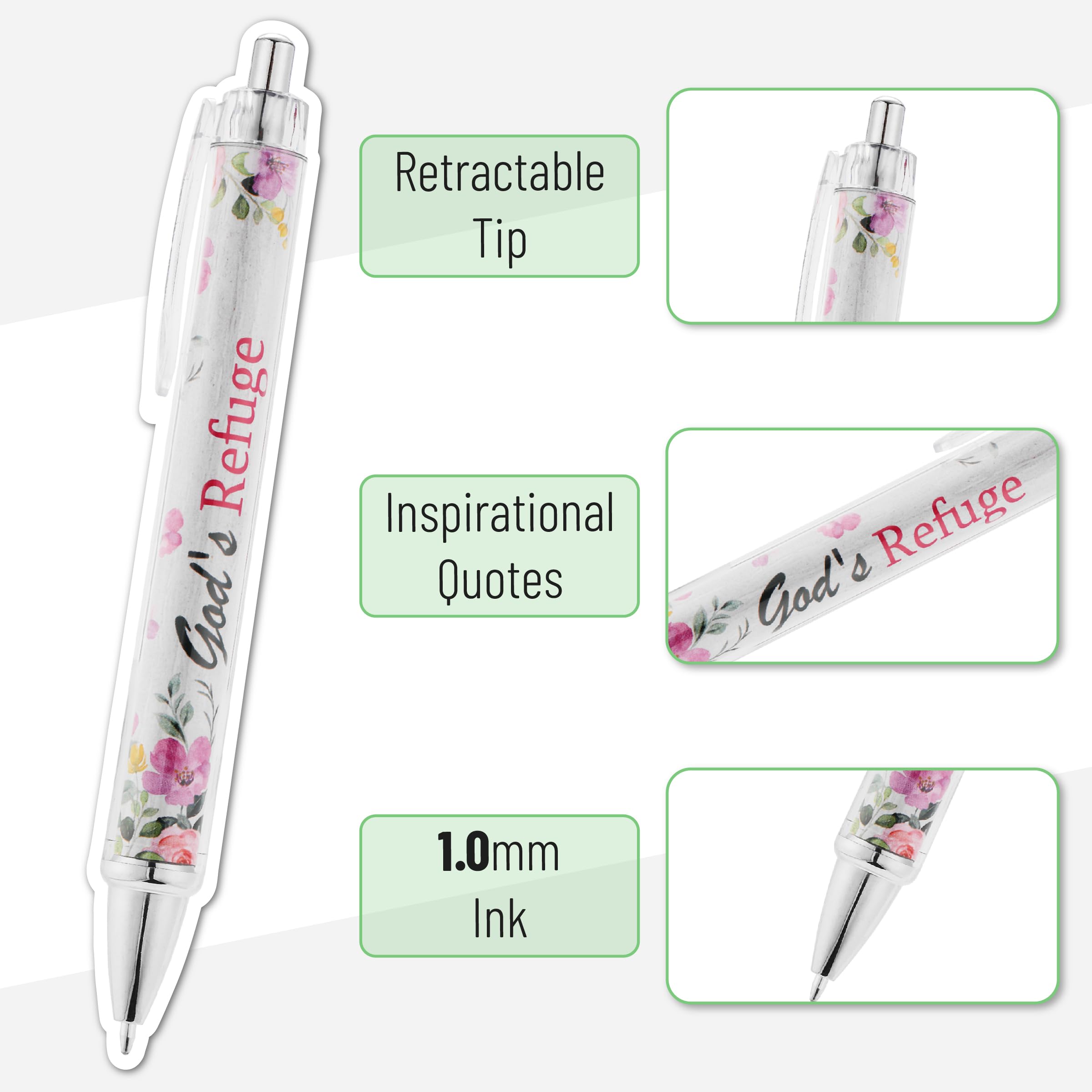 Mr Pen Christian Pen Set 10 Pack Faith Blossoms Black Ink Bible Verse Pens Ballpoint Pens — view 3