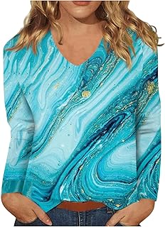 T Shirts for Women UK Ladies Fall 3/4 Sleeve Tops 2023 Autumn Round Neck Botton Tops Floral Print Shirts Casual Loose Tee Shirts Tops Fashion Pullover Blouse Halloween Costumes for Women