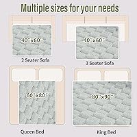 Vista 6 de Water Resistant Blanket for Bed Couch Sofa, Cat/Dog Blanket Waterproof Washable, Small Cozy Reversible Furniture Protector, Leakproof Throw