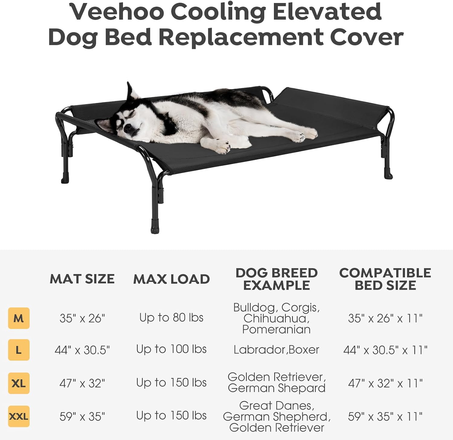 review Veehoo Dog Bed Replacement Cover for Bed Model CWC2307 - M, Black