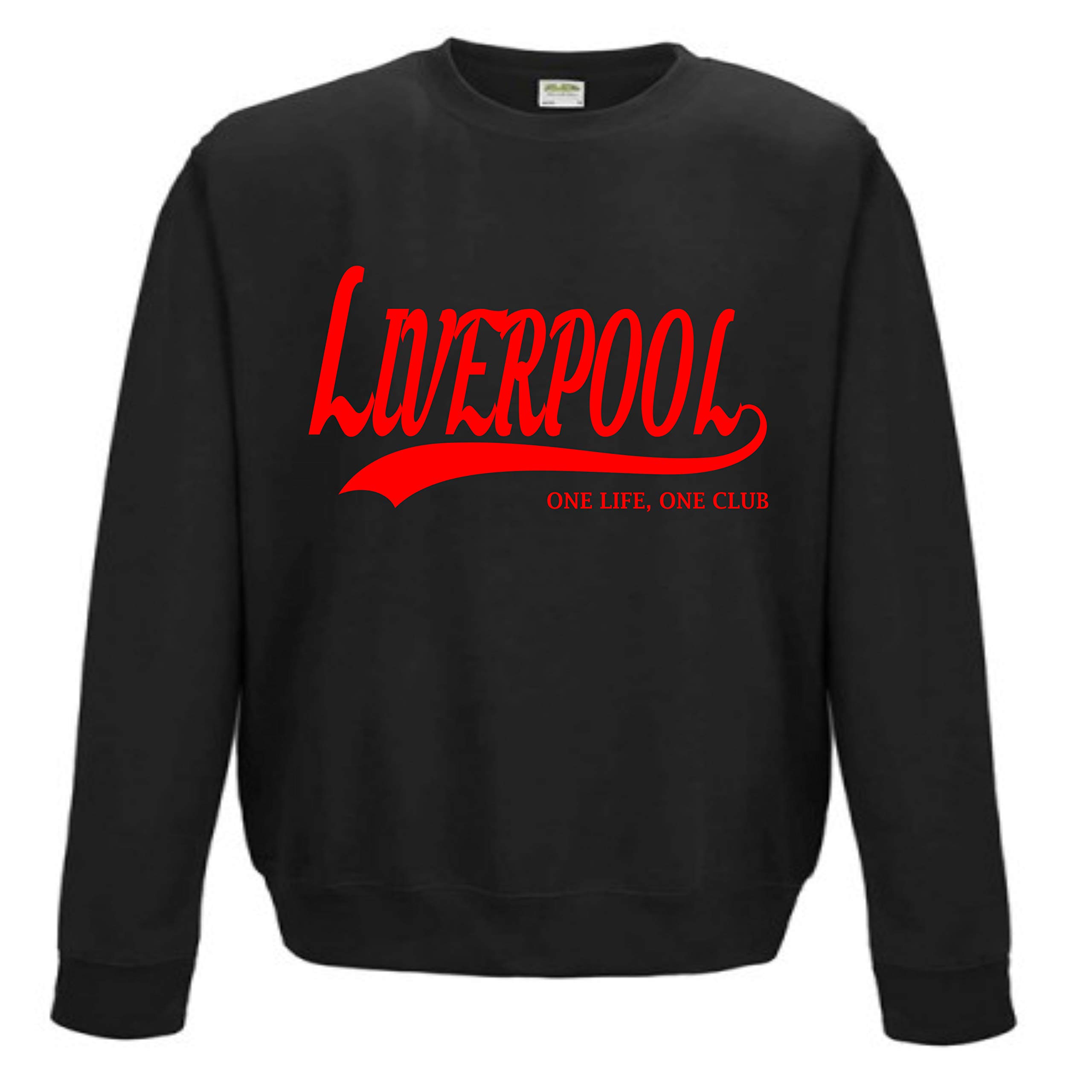 All About The Print Men's Black Liverpool One Life, One Club. Premium Sweatshirt Gift Medium