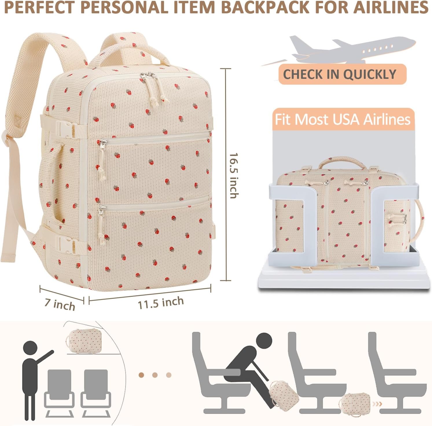 Tenot Corduroy Travel Backpack for Women, 15.6 Inch Womens