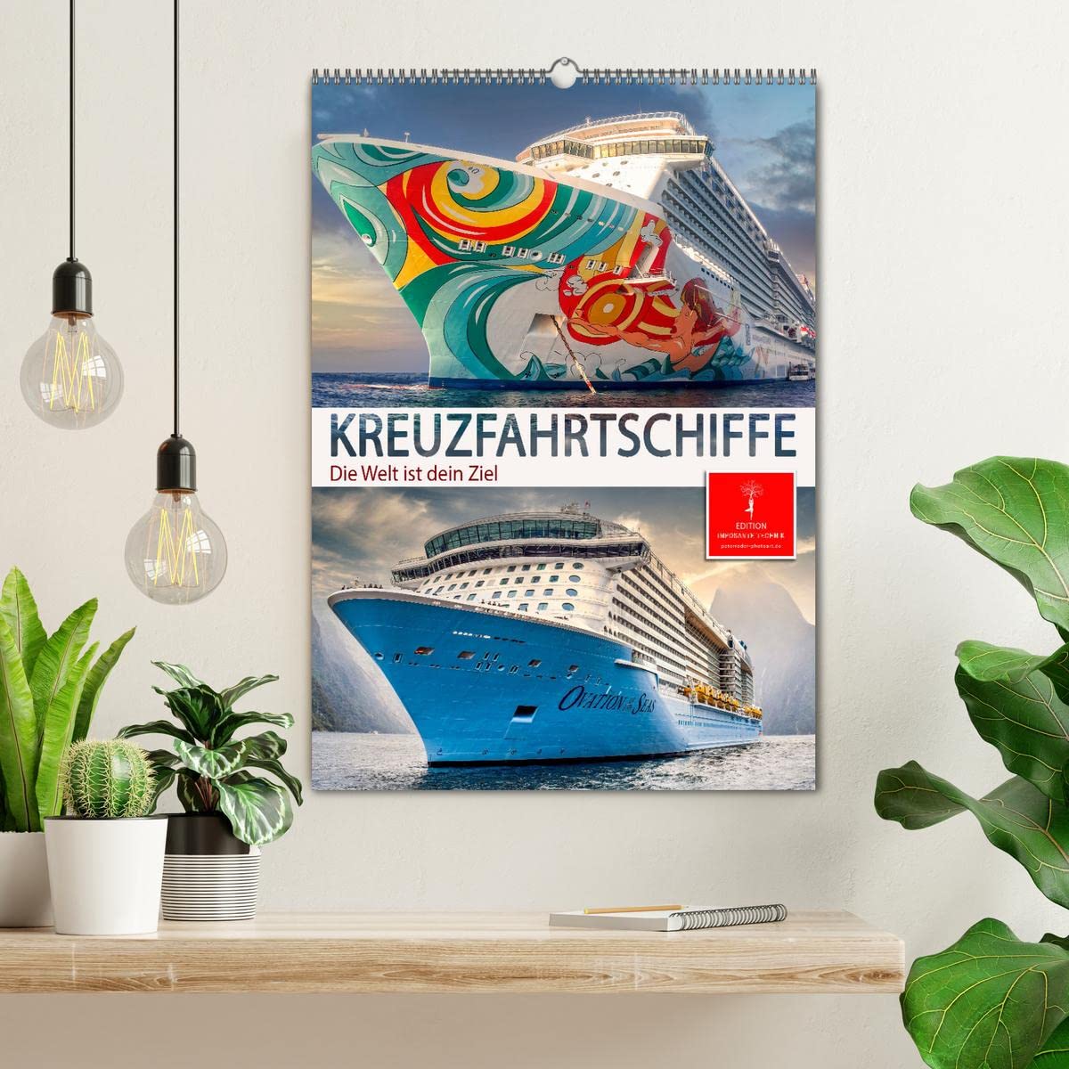 Kreuzfahrtschiffe - die Welt ist dein Ziel (Wandkalender 2026 DIN A2 hoch), CALVENDO Monatskalender: Sehnsucht nach der nächsten Reise. Traumhafte ... warten auf ihre Gäste. (CALVENDO Orte)
