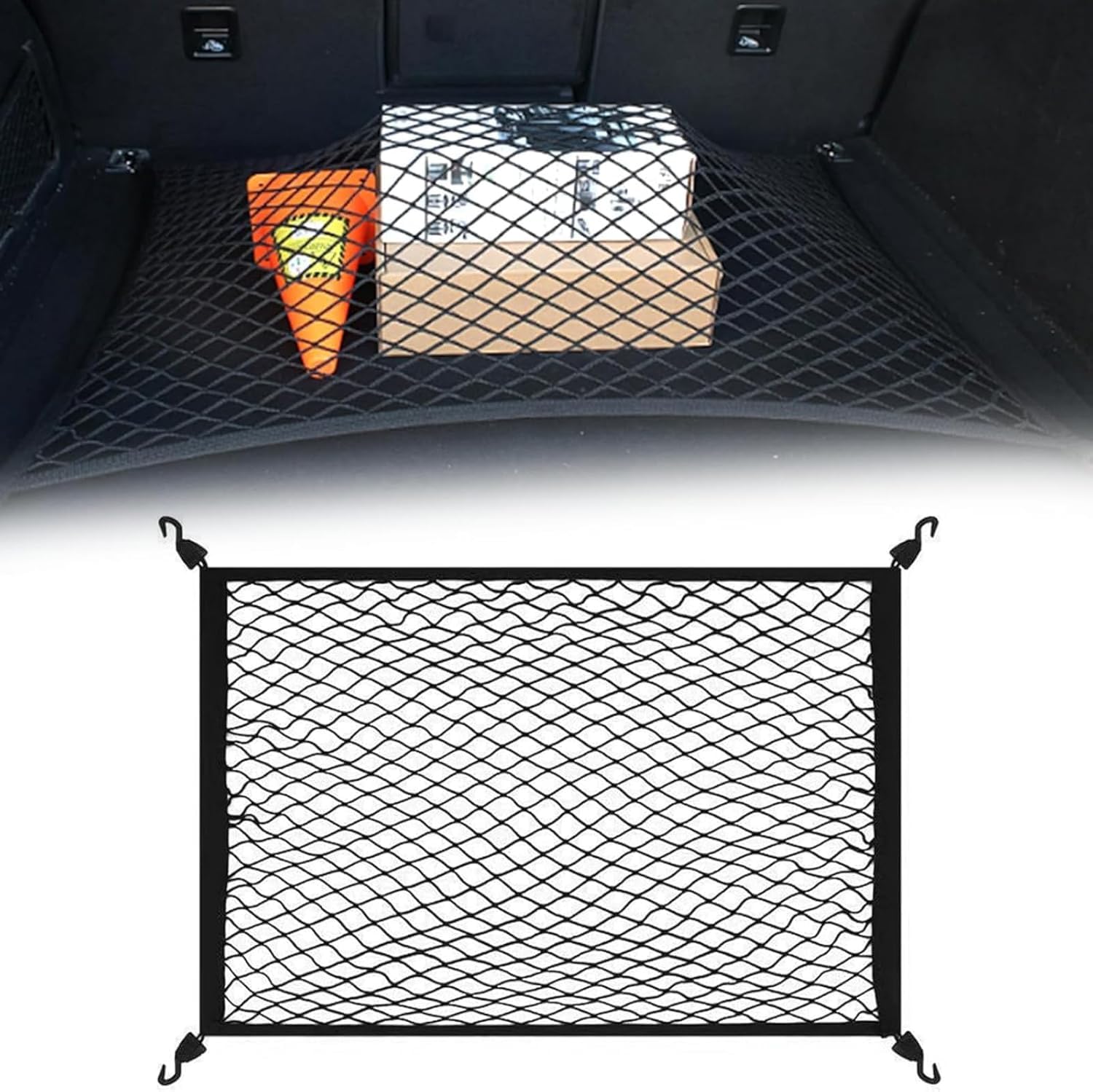 LIYANDAFA Car Cargo Net for BMW X2 U10 2023-2025, Heavy Duty Boot Organiser Trunk Mesh Storage Netting Elastic Luggage Fixed Mesh Polyester Material