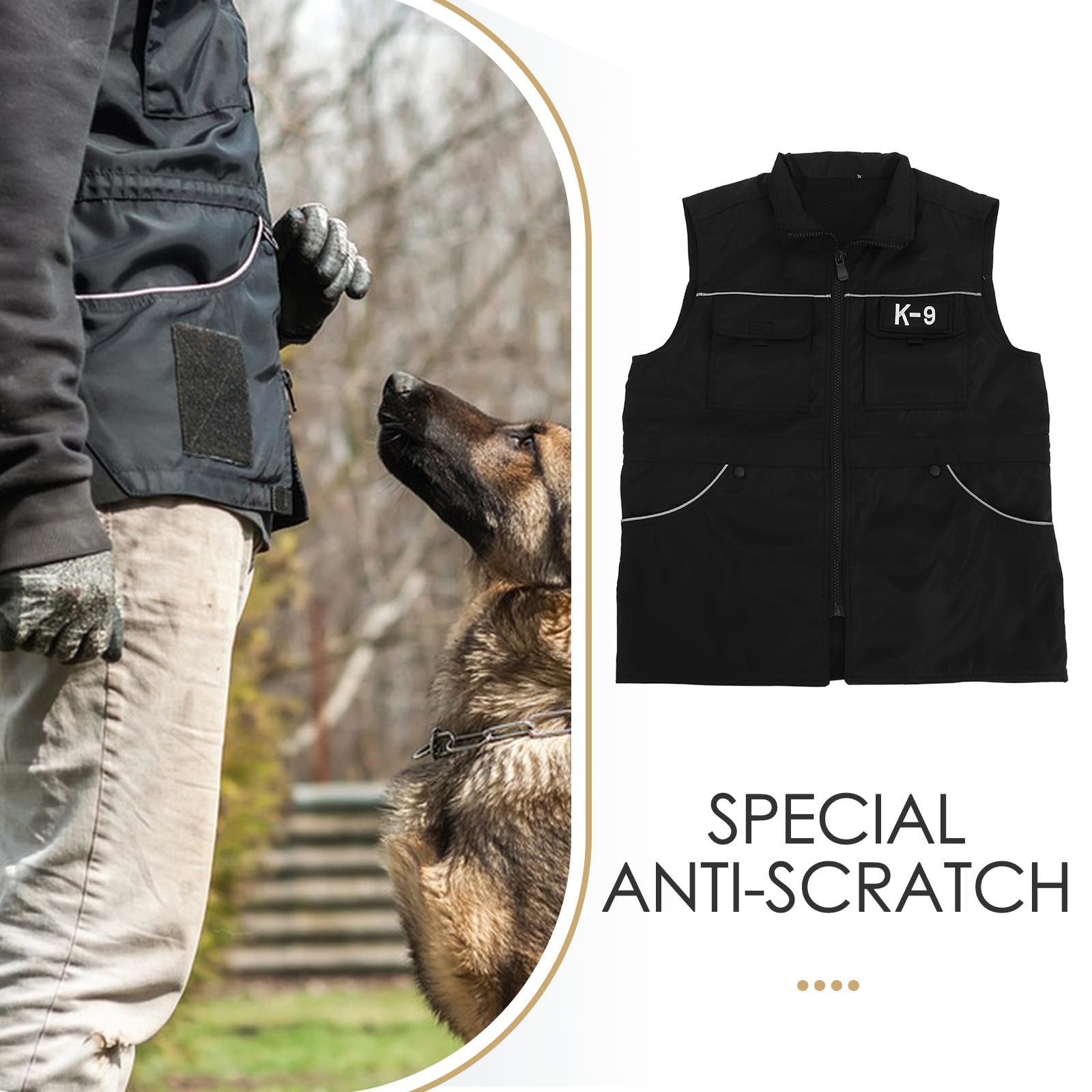 SOLUSTRE Chaleco y Uso Versátil de Entrenamiento para Adiestradores de Perros y Múltiples Hebillas Nylon Resistente para Protección Diaria en Adiestramiento Canino