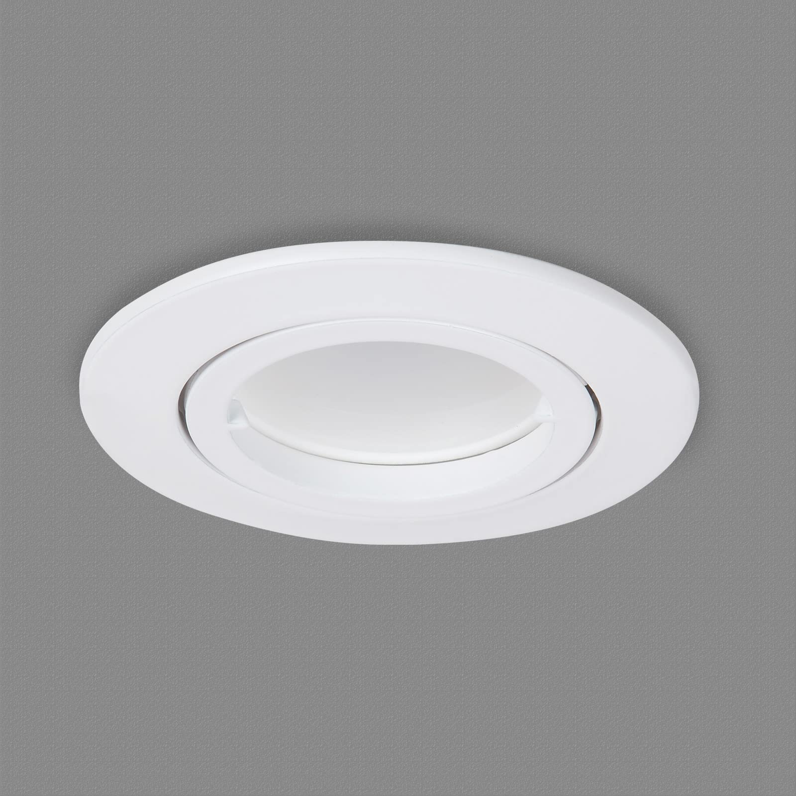 HCFEI 10er set LED Einbaustrahler dimmbar weiß schwenkbar 5W flach 230V Einbau-Spot Strahler Einbauspot 68mm Bohrloch, 120°Abstrahlwinkel, Warmweiß 3000K