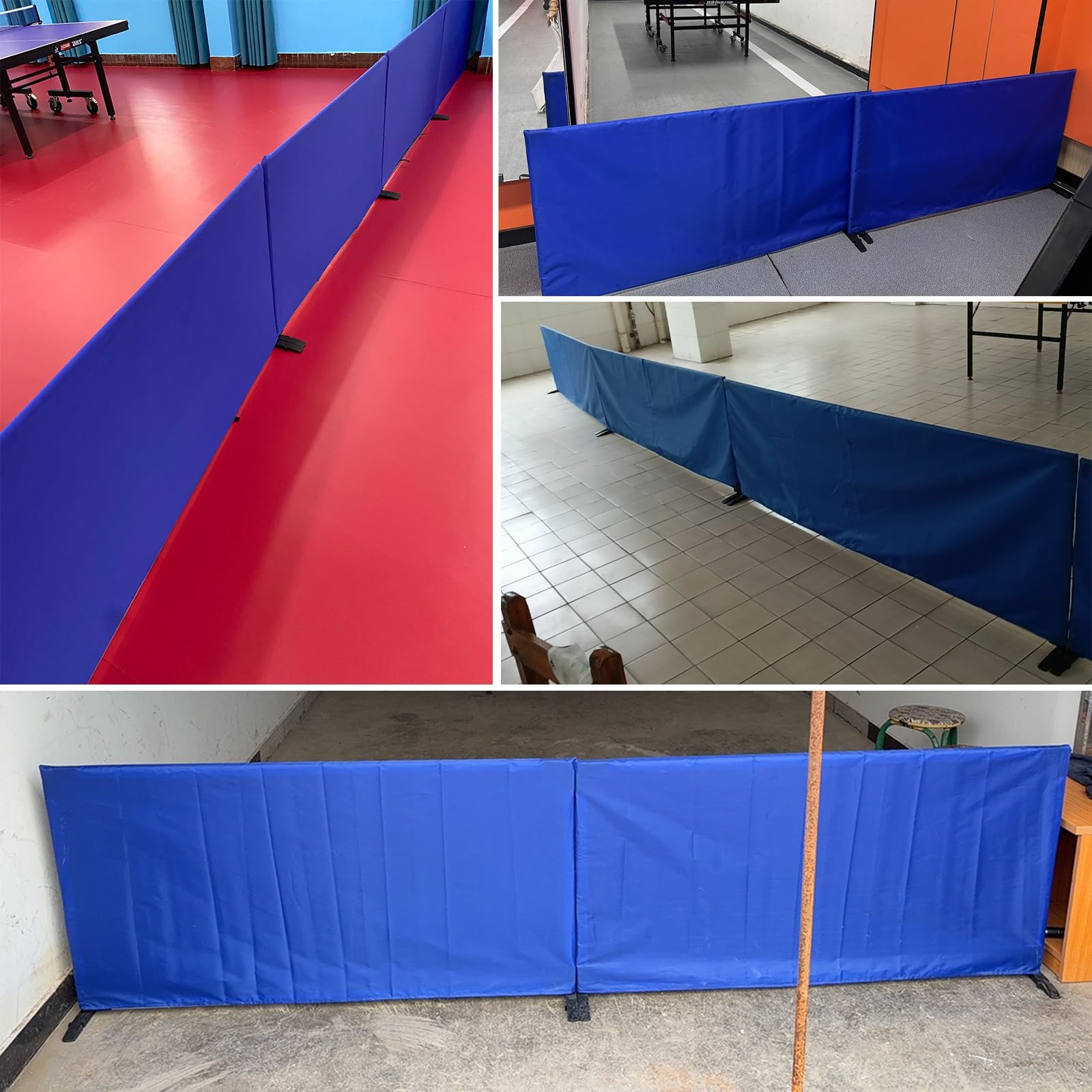 Barriera da ping pong extra lunga, 198,1 x 182,9 cm, pieghevole, per campi da ping pong, per parco giochi e scuola