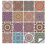 Photo Gallery 16 pz/set colorato stile mandala piastrelle adesivo cucina bagno armadio tavolo arte murale home decor peel & stick pvc decalcomanie della parete (color : mz-2-271, size : 10cmx10cmx16pcs) Photo Gallery 16 pz/set colorato stile mandala piastrelle adesivo cucina bagno armadio tavolo arte murale home decor peel & stick pvc decalcomanie della parete (color : mz-2-271, size : 10cmx10cmx16pcs)
