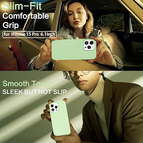 Miniatura 7 de BENTOBEN Funda para iPhone 15 Pro compatible con Magsafe, ajuste delgado, de silicona, suave, goma de gel, a prueba de golpes, forro de microfibra