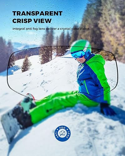 Miniatura 2 de OMID Gafas de esquí para niños, antiniebla, protección UV, snowboard y nieve para niños y niñas