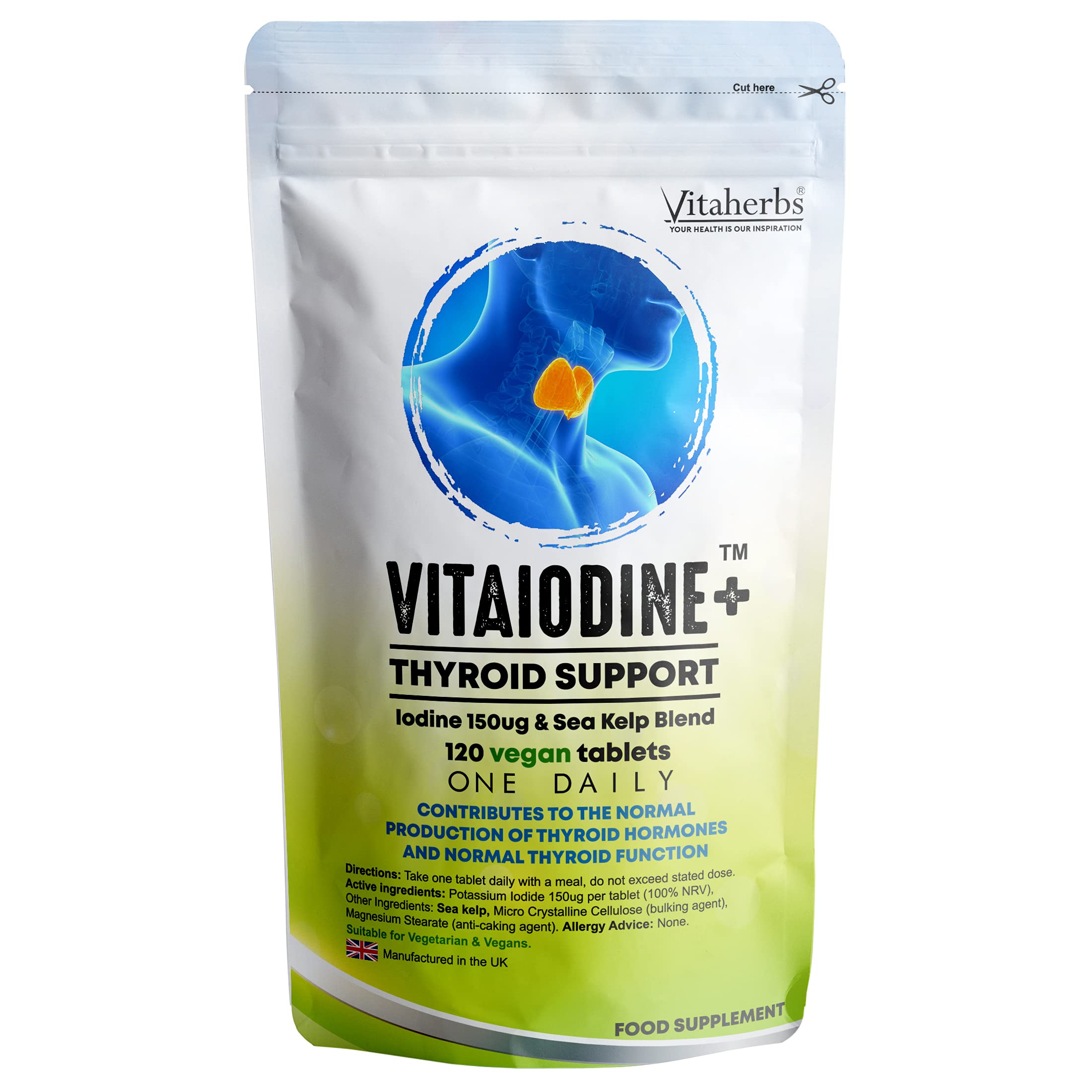 Buy Thyroid Support Supplement Iodine 150ug & Sea Kelp Blend 120