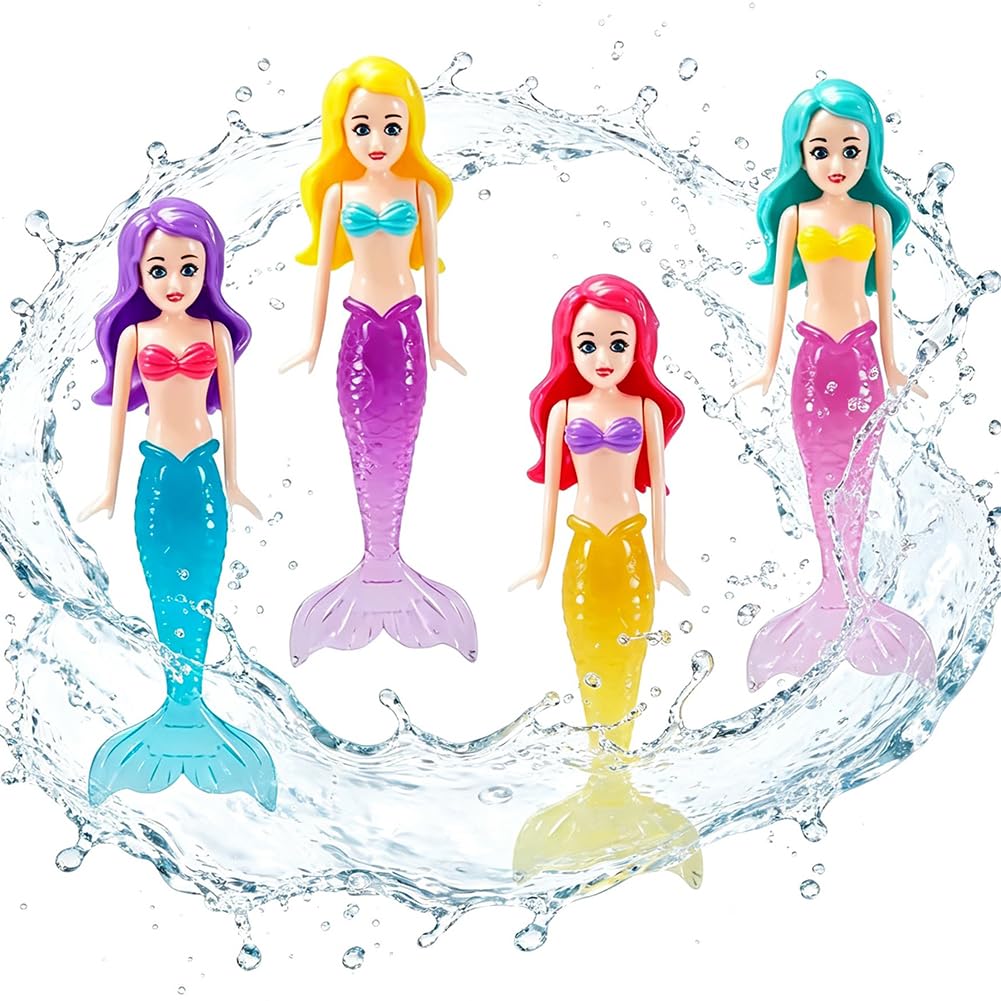 Spiritzohic 4 PCS Swimming Pool Toys, Swimming Toys, Water Bath Toy, Pool Diving Toy, for Girls Boys Pool Games and Divings Training B