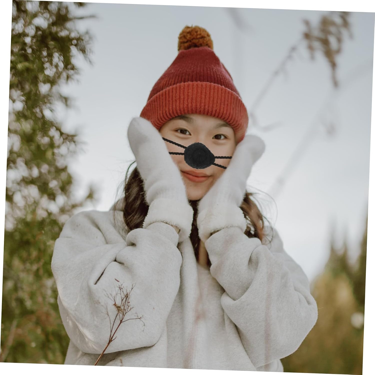 MAGICLULU Hand-crocheted Nose Warmer Knitting Nose Bridge Pad Mask for Winter Outdoor Sports