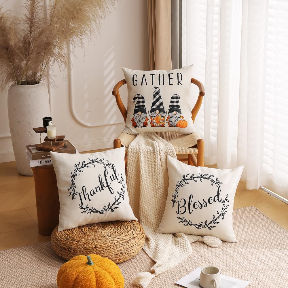 4 Fundas De Almohada De Otoño De 18 X 18 Pulgadas, Decoraciones De 