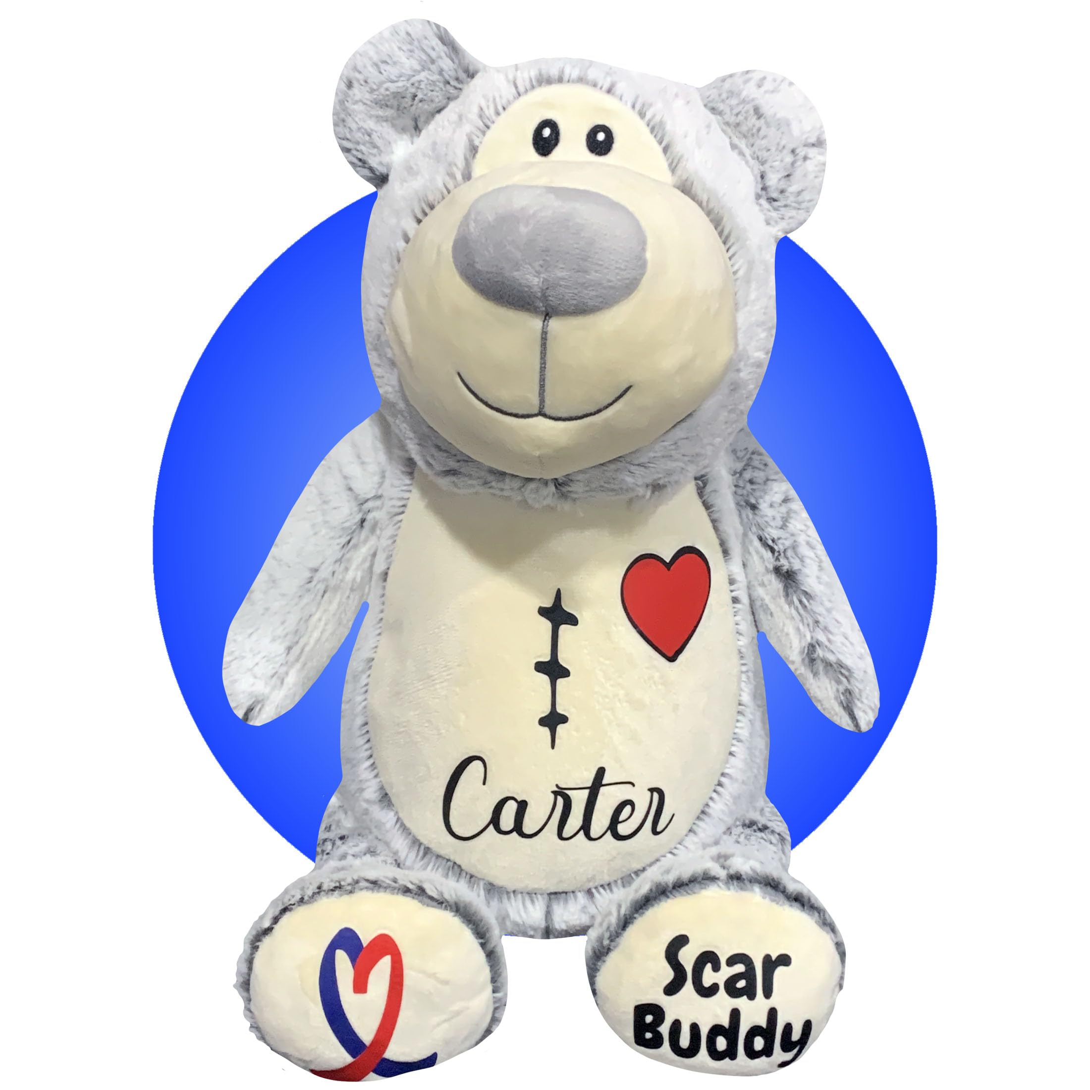 Kikilishop Personalized CHD Heart Warrior 17" Teddy Bears - Heart Surgery Teddy Bear Gifts - Presents for Kid Having OHS - Custom Scar Buddy -