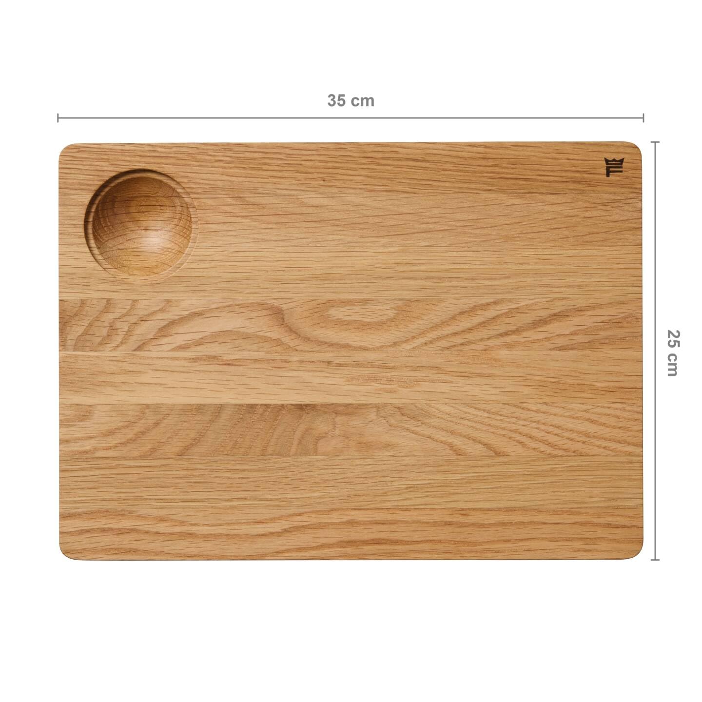 Fiskars Norden Schneidebrett, Groß, 36 x 25,5 x 3,1 cm, Mit Vertiefung, Eichenholz, 1065712
